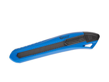 Geko нож строительный G01850, 100x18x0.5mm, 62-64HRC, лезвие SK2H, корпус ABS, съемная крышка с лезвиеломом, монтажная петля (G01850)