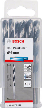 Urbis metālam PointTeQ 6 x 57 x 93 mm , 10 gab., Urbjmašīnām/skrūvgriežiem POINTTEQ HSS SPIRĀLVEIDA URBIS, 2608577228, BOSCH (2608577228)