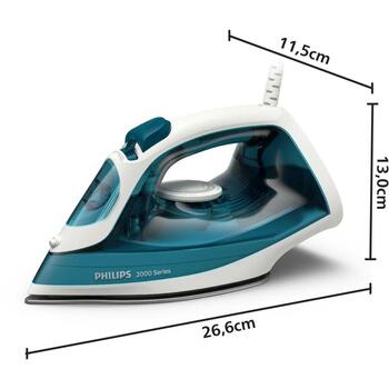 Philips Tvaika gludeklis DST2020/90, 2000W, 1.9m vads, 0.25L tvertne, 110g/min tvaika, keramikas pamatne (DST2020/90)