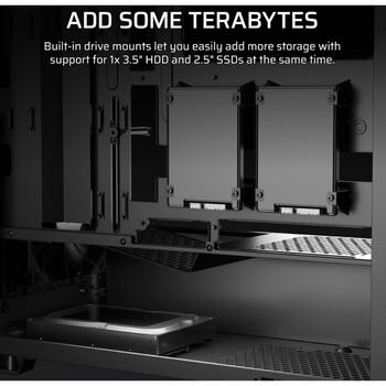 Corsair 3200D RS PC korpuss, Mid-Tower, Smoke, CC-9011336-WW, 7 sloti, 1x3.5