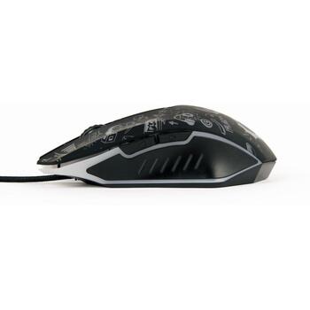 Gembird USB datorpele MUS-6B-GRAFIX-01, 6 pogas, 3600 DPI, optiskā, ergonomisks, multicolor apgaismojums (MUS-6B-GRAFIX-01)