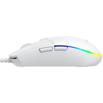 Baracuda Игровая мышь BGM-112 CRAB-W, 3600 DPI, 1.5m, 6 кнопок, белая, оптический сенсор, подсветка (CRAB-W)