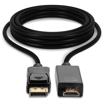 Lindy видеокабель DisplayPort на HDMI 36924, 5 м, 3840 x 2160@30Hz, 7.1 аудио, CE, FCC, 1 шт. (36924)