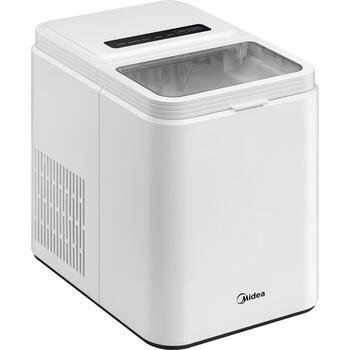 Midea MERI12BG01EU льдогенератор, 180 Вт, 1,3 л, 12 кг/24ч, 60 дБ, цифровой дисплей, отдельностоящий, белый (MERI12BG01EU)