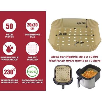 Beper Набор противней C103ACC003, 50 шт., 24 x 24 x 4,5 см, бумага, устойчивая к жирам (C103ACC003)