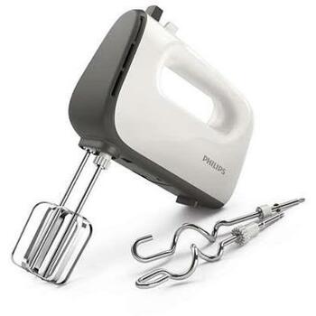 Ручной миксер Philips HR3740/00, 450 Вт, 5 скоростей, нержавеющая сталь, белый/серый (HR3740/00)