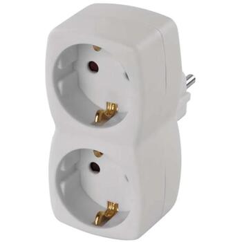 Emos Адаптер 2x Круглый P00252N, 2x2P+PE, 3680W, IP20, Белый, Защита от детей (P00252N)