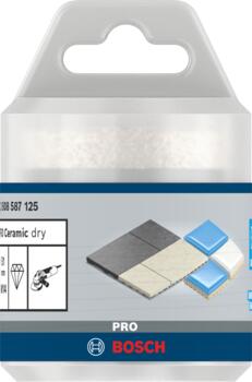 Dimanta caurumzāģis 51 mm DrySpeed Best for Ceramic, Mazām leņķa slīpmašīnām PRO CERAMIC DRY KROŅURBIS, 2608587125, BOSCH (2608587125)