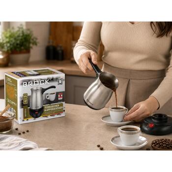 Brock ECP 105 турка для кофе, 0,5 л, нержавеющая сталь, основание 360°, подсветка переключателя (ECP 105)