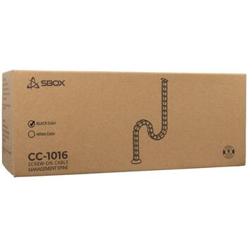 Sbox Kabeļu pārvaldības sistēma CC-1016B, melna, tērauds, plastmasa, uzskrūvējamā, pulvera pārklājums (CC-1016B)