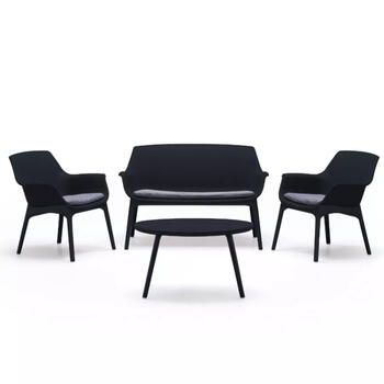 Bica Dārza mēbeļu komplekts Luxor Lounge Set 1690774, pelēks, 4-vietīgs, PP ar stikla šķiedru, saliekams (1690774)