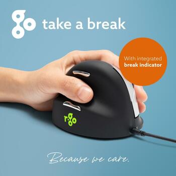 R-Go Tools USB datorpele HE Break RGOHELELA, 2400 DPI, 5 pogas, 1.69m kabelis, ergonomisks, melna (RGOHELELA)