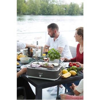 Barbecook E-Carlo электрический настольный гриль для балкона и террасы 2500Вт 3 уровня нагрева 38.5x28.5см BC-ELE-1003 Midnight Grey (BC-ELE-1003)
