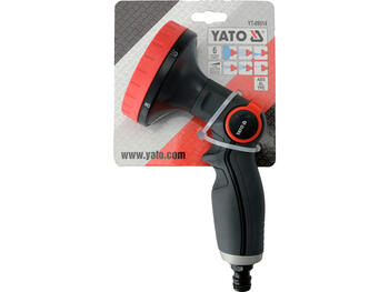Yato распылитель YT-89514, 6 функций, алюминий, ABS, TPE, центральный, душ, туман, точка, плоский, поток, регулировка потока (YT-89514)