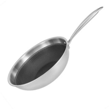Resto Wok 95349, 28 см, 510 мм, 75 мм, 1 ручка, нержавеющая сталь, устойчивая к царапинам, индукция, TRI-PLY (95349)