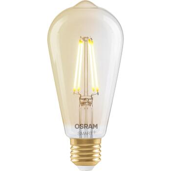 Osram светодиодная лампа SMART+ MATTER Filament Dimmable Classic Edison 53 824 Gold, E27, 6 Вт, 680 лм, 2400 К, Wi-Fi, диммируемая (4099854530104)