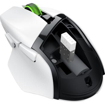 Razer spēļu pele Basilisk V3 X HyperSpeed RZ01-04870300-R3G1, 18000 dpi, 7 pogas, optiskā, bezvadu, Bluetooth, USB, balta (RZ01-04870300-R3G1)