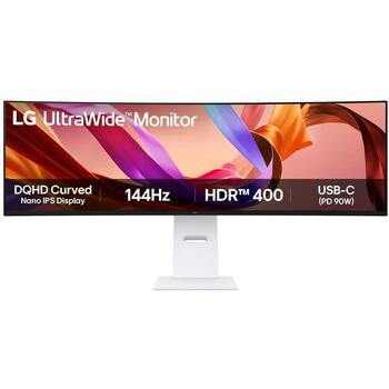 LG LCD monitors 49U950A-W 124.5 cm, 5120 x 1440, Dual QHD, 144Hz, Nano IPS, 98% DCI-P3, VESA HDR 400, USB-C 90W, 2 skaļruņi (49U950A-W)