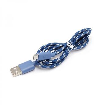Sbox USB кабель USB-1031BL, 1м, 480 Мбит/с, USB A M, microUSB M, оплетка, синий (USB-1031BL)