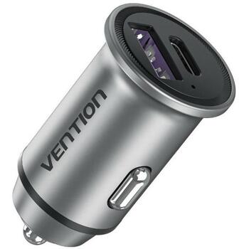 Vention Lādētājs 30W FFFH0, 1x USB-C 30W, 1x USB-A 30W, PD3.0, QC3.0, Universāls, Pelēks (FFFH0)