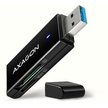 Axagon Читатель карт памяти CRE-S2N USB 3.2 Gen 1, 2 слота, 5000 Mbit/s, поддерживает MicroSD, SD, черный (CRE-S2N)