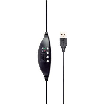 Gembird austiņas MHS-U-001 200 g, 2 m, 130 - 20000 Hz, 32 Ω, melnas, USB, rotējošs mikrofons, binaurālas (MHS-U-001)