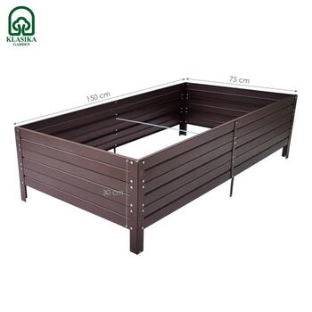 Повышенная грядка KLASIKA GARDEN 1500x750x300мм серый RAL8017 3075150R (3075150R)