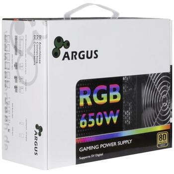 Inter-Tech Argus RGB-650W CM II, PC power supply (black, 2x PCIe, cable management, 650 watts) (88882147)