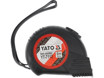 Yato Mērlente YT-7112, 8m, 25mm, tērauds, ABS un gumija, II klase, magnētisks āķis, slēdzis, metriskā skala (YT-7112)