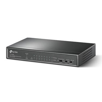 TP-LINK TL-SF1009P galda komutators, 9x10/100Mbps, 8xPoE+ 30W, 65W, 250m, 1.8Gbps, nepārvaldāms (TL-SF1009P)