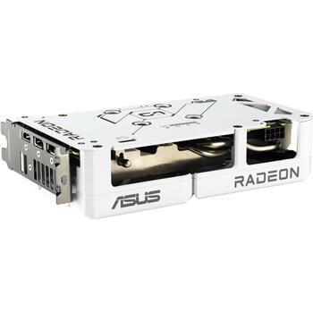 Asus Video karte DUAL-RX9060XT-16G-WH 16GB GDDR6, PCIe 5.0, 2.5 slot, 2 ventilatori, HDMI 1, DisplayPort 2, aktīvā dzesēšana (DUAL-RX9060XT-16G-WH)