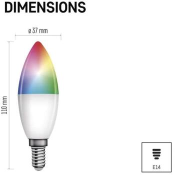 Emos LED лампочка GoSmart Candle ZQW322R, 4,8 Вт, 470 лм, RGB, Wi-Fi, диммируемая, 220-240 В~ (ZQW322R)
