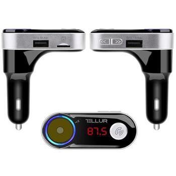 Tellur FM модулятор TLL622011, 5-24V, FM 87.5-108.0MHz, Bluetooth 4.2, 2xUSB, функция hands-free (TLL622011)