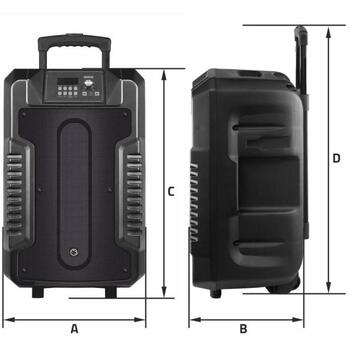 Manta Беспроводная колонка SPK1203B100, 100 W, Bluetooth 5.0, AUX, Гитара, Микрофон, Micro SD, USB, 8 ч работы от аккумулятора (SPK1203B100)