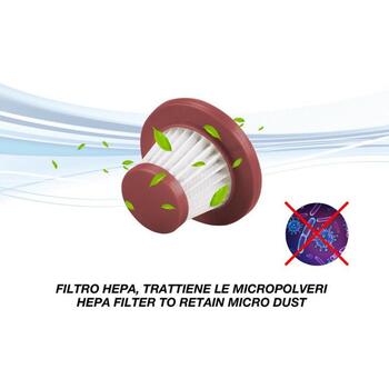 Beper Пылесос P202ASP401, 55W, 20мин, 4.5kPa, 0.4л, литий-ионный аккумулятор, HEPA фильтр, USB кабель типа C (P202ASP401)