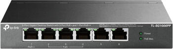 6-портовый гигабитный коммутатор с 3 портами PoE+ и 1 портом PoE++, TP-Link, TL-SG1006PP, 6× 10/100/1000Mbps RJ45 Ports, Fanless (TL-SG1006PP)