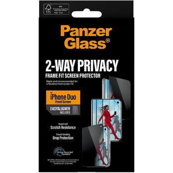PanzerGlass Privacy w. EasyAligner | Screen protector | Apple | iPhone Duo | Glass | Transparent (PG12437)