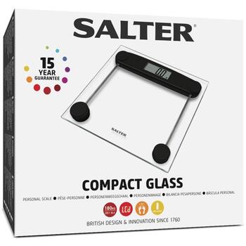 Salter Ванные весы 9208 BK3REU16, 180 кг, ЖК, стекло, автоматическое включение, эргономичный дизайн (9208 BK3REU16)