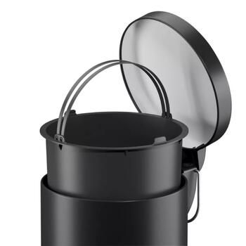 Hailo Мусорное ведро Selekta S 035050601, 5л, 27x27x20см, матово-черный, Soft Close, педаль (035050601)