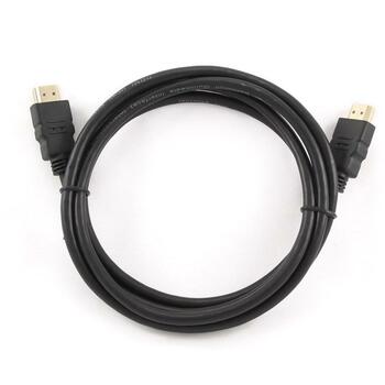 Gembird HDMI kabelis 1.8M CC-HDMIL-1.8M 4K UHD 60Hz, 18 Gbit/s, zelta savienotāji, melns (CC-HDMIL-1.8M)