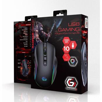 Gembird USB оптическая игровая мышь MUSG-RAGNAR-RX500, 12000 DPI, 12 кнопок, эргономичный дизайн, LED подсветка (MUSG-RAGNAR-RX500)