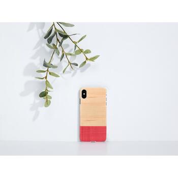 Man&Wood Чехол для смартфона M7745W, 80x158x10mm, 27.2g, натуральное дерево, поликарбонат, розовый, 6.5