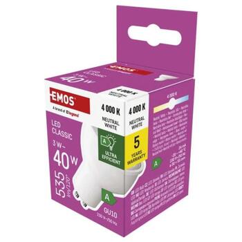 Emos LED лампа MR16 ZQ8338, 3 W, 535 lm, 230 V, 100°, 4000 K, класс A, GU10, SMD, 30 000 циклов (ZQ8338)