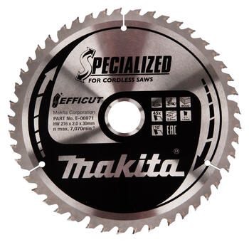 Zāģripa EFFICUT Ø216x30x2mm, 45 zobi E-06971 Makita (E-06971)