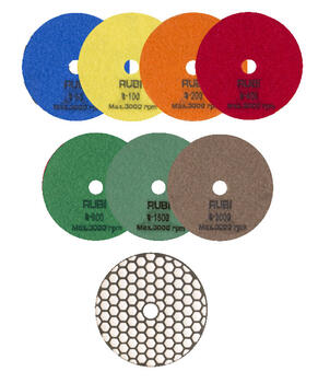 Dimanta pulēšanas disks sausai pulēšanai, grauds 200, Ø100mm, 62972, RUBI (62972)