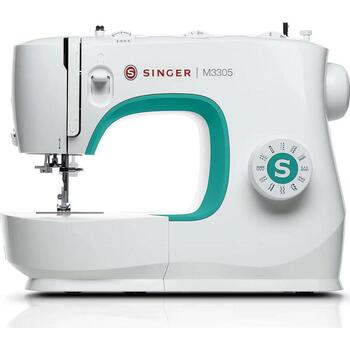 Singer Šujmašīna M3305, 23 dūrieni, 1 pogcaurums, balta, automātiska adatas vītņošana, brīvā roka (M3305)