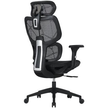 Spēļu un biroja krēsls ar elpojošu mesh audumu 3D regulējami roku balsti 90°–120° nolieci galvas un jostas atbalsts līdz 136 kg Ventra MOCH01 Melns CNS-MOCH01 CANYON (CNS-MOCH01)