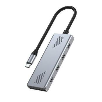 Gembird USB centrmezgls UHB-CM-U310-C4-01 4 porti USB-C 3.2, metāla dizains, 10 Gbps (UHB-CM-U310-C4-01)