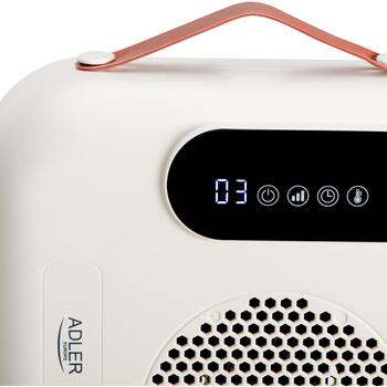 Adler вентиляторный обогреватель AD 7756, 2000 Вт, 2 кВт, таймер 1-24 ч, LED, пульт ДУ, IPX0, бежевый, защита от перегрева (AD 7756)