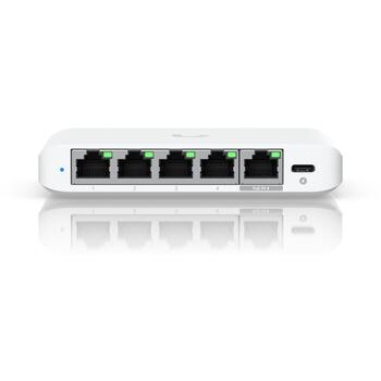 Ubiquiti UniFi Flex Mini 2.5G Управляемый USW-Flex-2.5G-5, 12.5 Gbit/s, 5x2.5G Ethernet, PoE, белый (USW-Flex-2.5G-5)